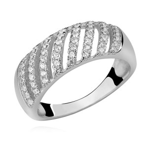 Inel lat de argint cu pietre DiAmanti Z1006-DIA (Argint 925‰ 4 g.)